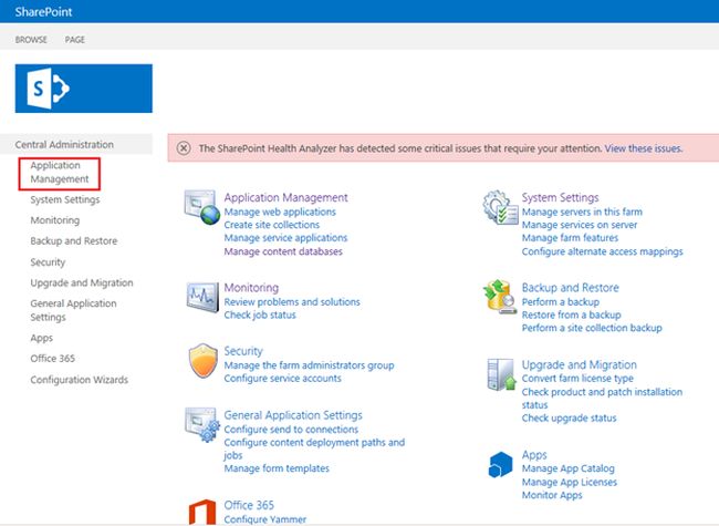 Application Management in sharepoint